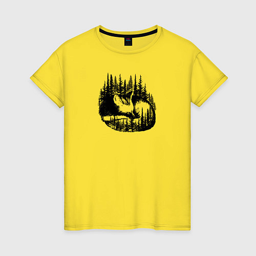 Женская футболка Спящая лиса / Желтый – фото 1