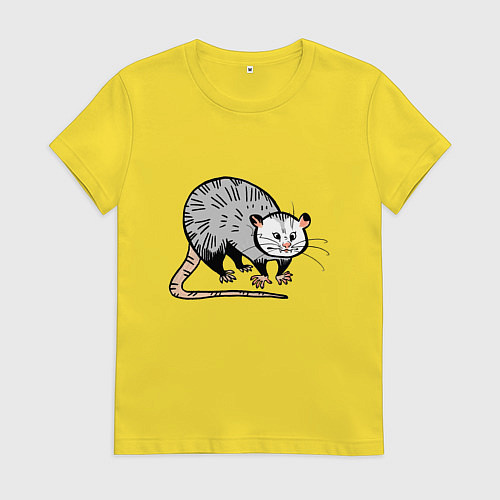 Женская футболка Удивлённый опоссум / Желтый – фото 1