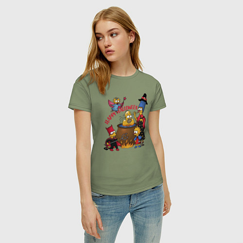 Женская футболка Семейка Симпсонов варит в адском котле главу семей / Авокадо – фото 3