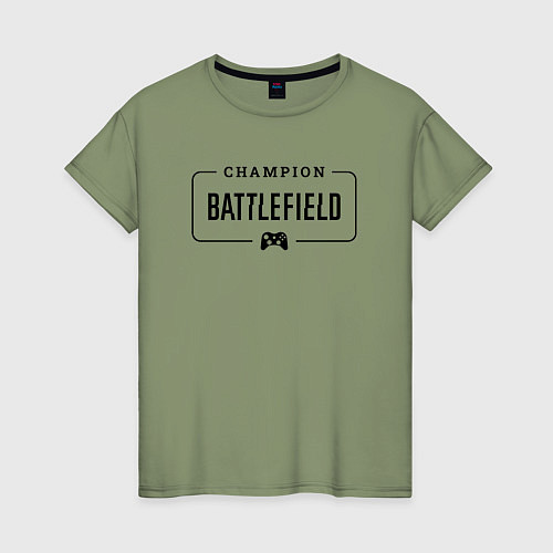 Женская футболка Battlefield gaming champion: рамка с лого и джойст / Авокадо – фото 1