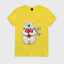 Футболка хлопковая женская Lovebear, цвет: желтый