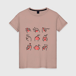 Женская футболка Кошачий язык жестов