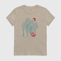 Футболка хлопковая женская Будь Диким, цвет: миндальный