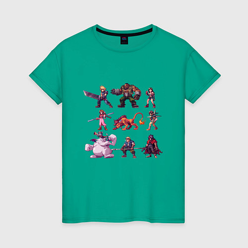 Женская футболка Final Fantasy 7 Pixelart / Зеленый – фото 1