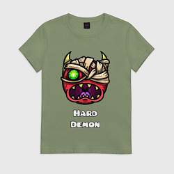 Женская футболка Geometry Dash hard demon