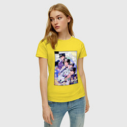 Футболка хлопковая женская Этапы жизни Джотаро- JoJO, цвет: желтый — фото 2