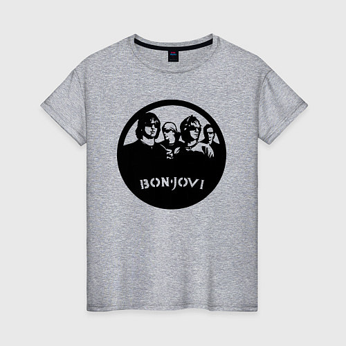 Женская футболка Bon Jovi rock / Меланж – фото 1