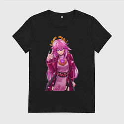 Женская футболка Яэ Мико на стиле - Геншин Импакт