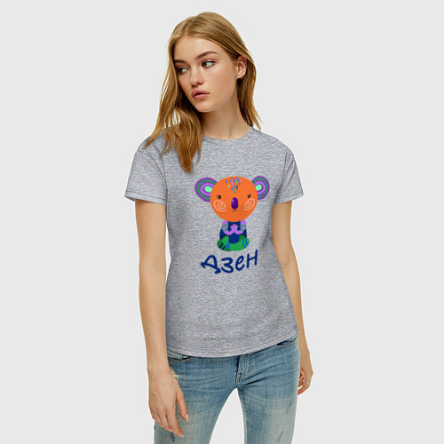 Женская футболка Коала в позе лотоса / Меланж – фото 3