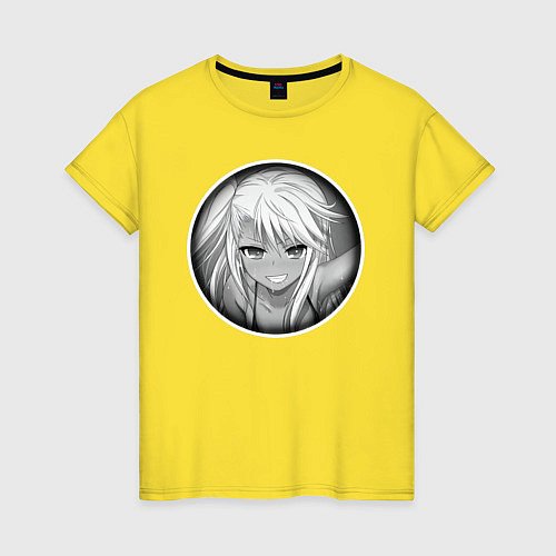 Женская футболка Ахегао девушка хорни / Желтый – фото 1