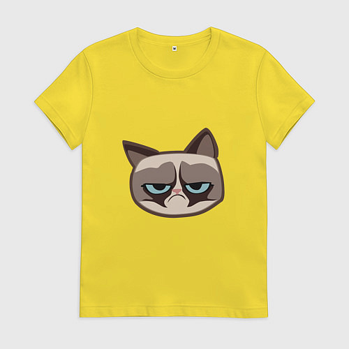 Женская футболка Мем недовольный кот / Желтый – фото 1