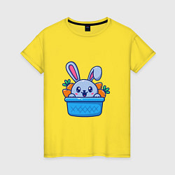 Футболка хлопковая женская Вкусный кролик, цвет: желтый