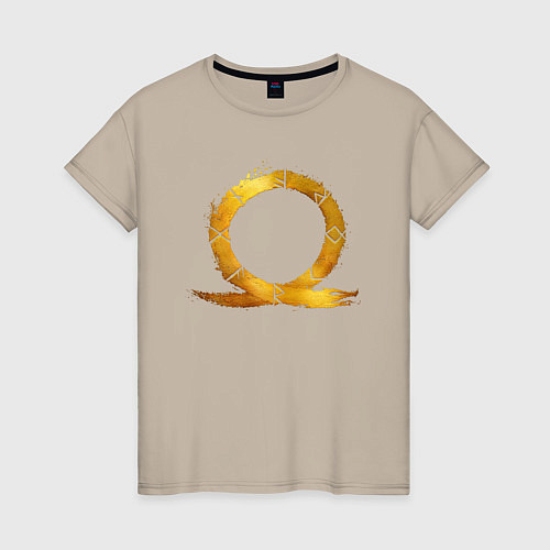 Женская футболка Golden logo GoW Ragnarok / Миндальный – фото 1
