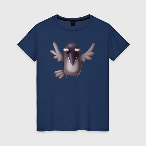 Женская футболка Забавная ворона / Тёмно-синий – фото 1