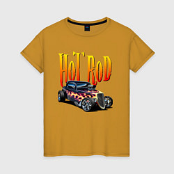 Футболка хлопковая женская Hot Rod - Power, цвет: горчичный