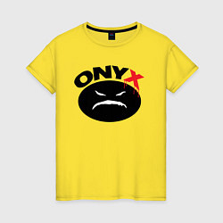 Футболка хлопковая женская Onyx logo black, цвет: желтый