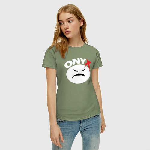 Женская футболка Onyx logo white / Авокадо – фото 3