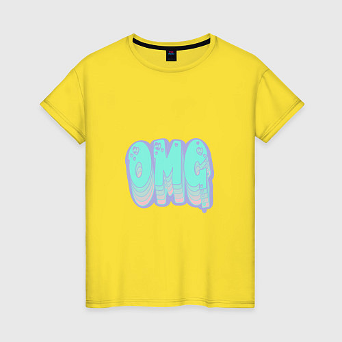 Женская футболка Надпись omg / Желтый – фото 1