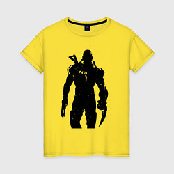 Футболка хлопковая женская Mass Effect N7 - Warrior, цвет: желтый