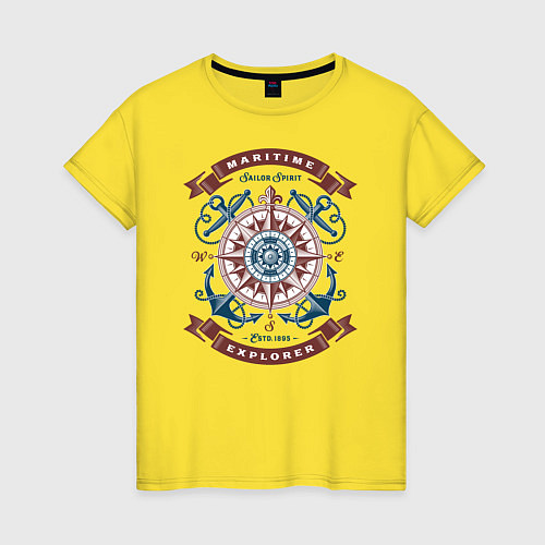 Женская футболка Морской исследователь / Желтый – фото 1