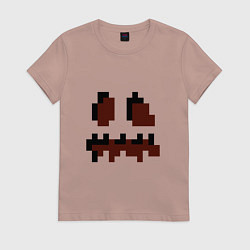 Футболка хлопковая женская Лицо тыквы - Хеллоуин - Майнкрафт, цвет: пыльно-розовый