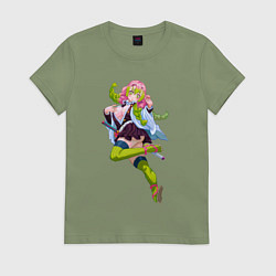 Футболка хлопковая женская Мицури Канроджи - Клинок Демонов, цвет: авокадо