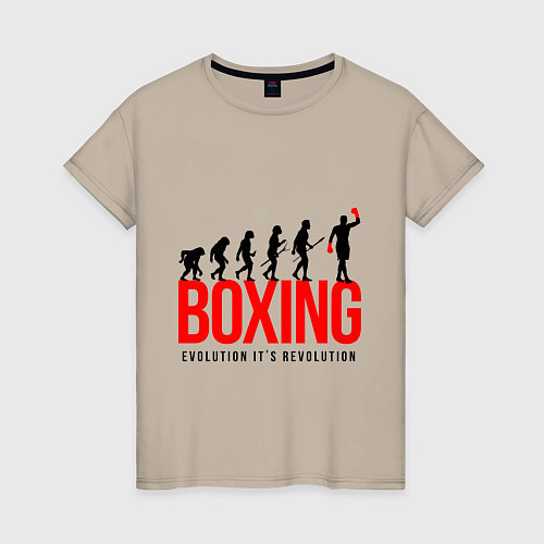 Женская футболка Boxing evolution / Миндальный – фото 1