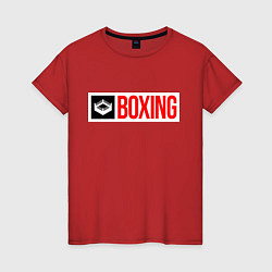 Футболка хлопковая женская Ring of boxing, цвет: красный