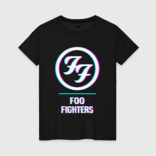 Женская футболка Foo Fighters glitch rock / Черный – фото 1