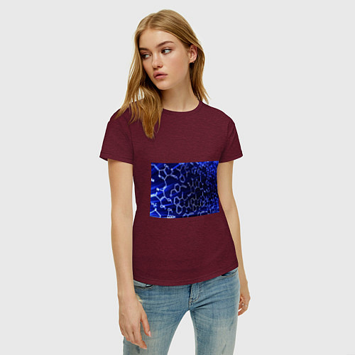 Женская футболка Графическая химия / Меланж-бордовый – фото 3