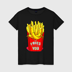 Футболка хлопковая женская Time fries when Im with you, цвет: черный