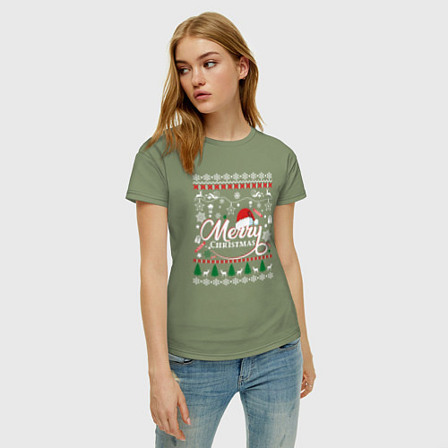 Женская футболка Счастливого Нового Года и Рождества / Авокадо – фото 3