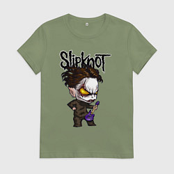 Футболка хлопковая женская Slipknot - art, цвет: авокадо