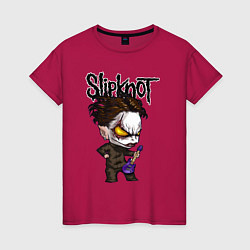 Футболка хлопковая женская Slipknot - art, цвет: маджента