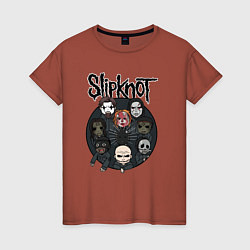 Футболка хлопковая женская Slipknot art fan, цвет: кирпичный