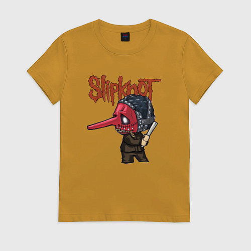 Женская футболка Slipknot mask art / Горчичный – фото 1