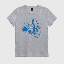 Футболка хлопковая женская Силуэт сварщика, цвет: меланж