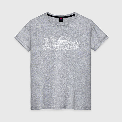 Женская футболка Поляна с грибами / Меланж – фото 1