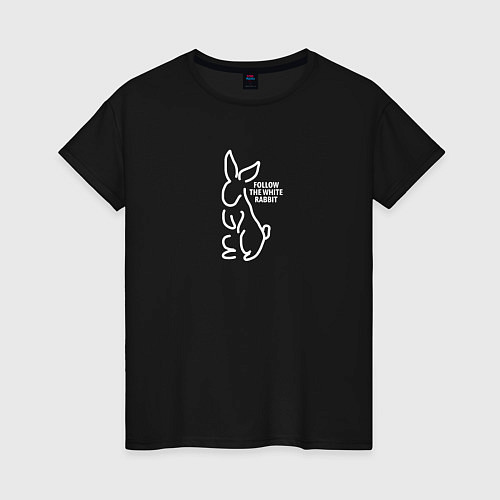Женская футболка Следуй за кроликом / Черный – фото 1