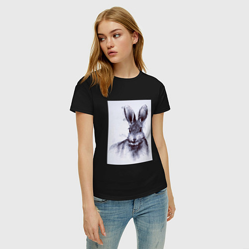 Женская футболка Rabbit symbol 2023 / Черный – фото 3