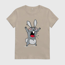 Женская футболка Злой заяц