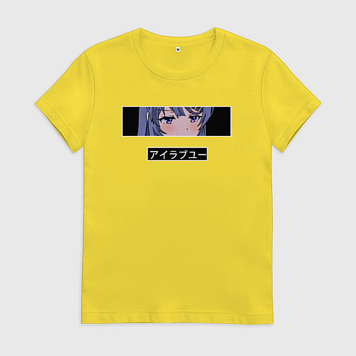 Женская футболка Маи Сакурадзима этот глупый свин / Желтый – фото 1