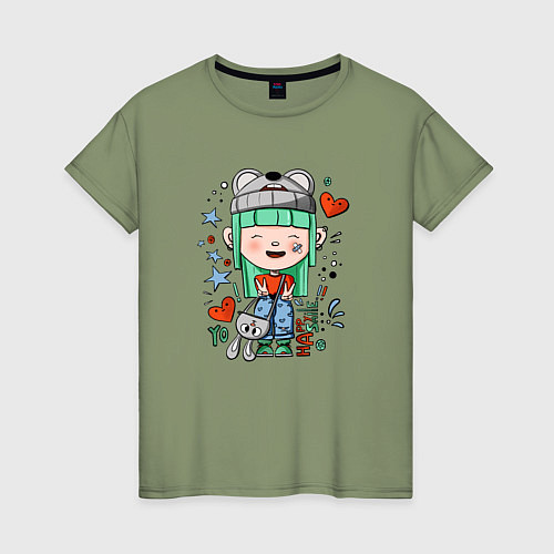 Женская футболка Смешная девчонка / Авокадо – фото 1