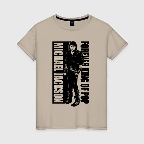 Женская футболка Michael Jackson - Forever king of pop / Миндальный – фото 1