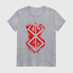 Футболка хлопковая женская Клеймо жертвы - брызги - гатс, цвет: меланж