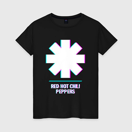 Женская футболка Red Hot Chili Peppers glitch rock / Черный – фото 1