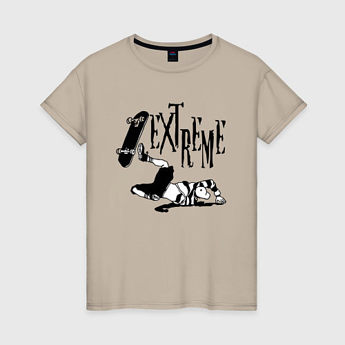 Женская футболка Skateboarding - Extreme - Fall / Миндальный – фото 1