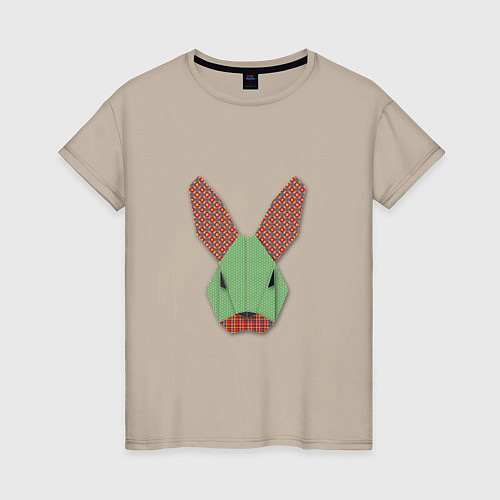 Женская футболка Patchwork rabbit / Миндальный – фото 1