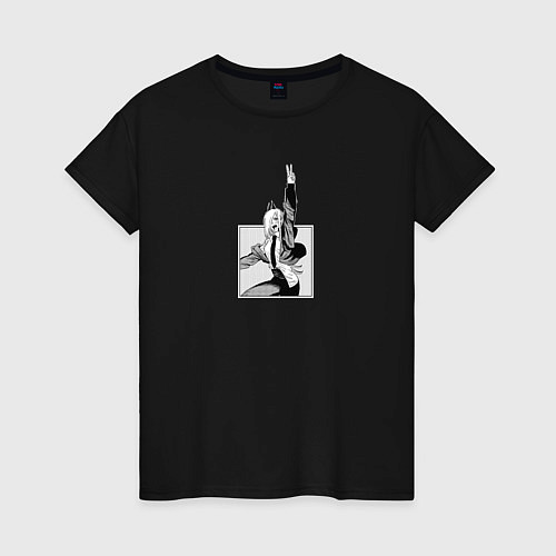 Женская футболка POWER Человек-Бензопила / Черный – фото 1