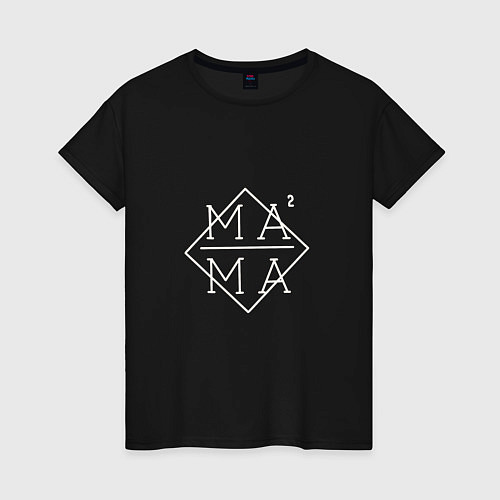 Женская футболка Мама в квадрате / Черный – фото 1